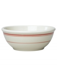 Bring a taste of nostalgia to casual tables with the America's Original Diner collection from Homer Laughlin. A retro-cool pattern in colors that complement Fiesta makes the banded cereal bowl an irresistible blast from the past. Ultra-durable china promises to brighten your meals indefinitely. Bring a taste of nostalgia to casual tables with the America's Original Diner collection from Homer Laughlin. A retro-cool pattern in colors that complement Fiesta makes the banded cereal bowl an irresistible blast from the past. Ultra-durable china promises to brighten your meals indefinitely.