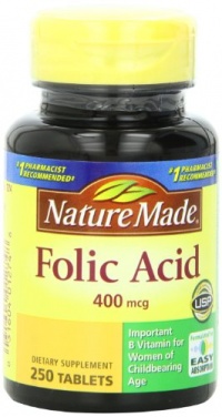 Nature Made Folic Acid 400mcg, 250 Tablets (Pack of 3) Nature Made Folic Acid 400mcg, 250 Tablets (Pack of 3)