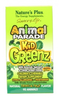 Nature's Plus - Animal Parade Kid Greenz, 250 mg, 90 chewable tablets Nature's Plus - Animal Parade Kid Greenz, 250 mg, 90 chewable tablets