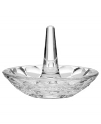 Dazzling display. A jewel-like pattern in Waterford crystal makes the Atelier ring holder a most-appropriate place for cherished accessories. Dazzling display. A jewel-like pattern in Waterford crystal makes the Atelier ring holder a most-appropriate place for cherished accessories.