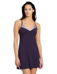 Calvin Klein Women's Essentials Satin V-Neck Chemise, Intricate Plum, Small