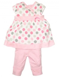 Offspring - Baby Apparel -Girls Newborn Dress With Legging, White/Pink, 3 Months Offspring - Baby Apparel -Girls Newborn Dress With Legging, White/Pink, 3 Months