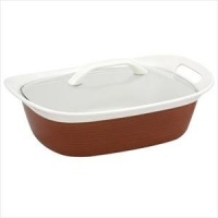 Etch Square 2.5 Qt Dish with Glass Cover in Brick Etch Square 2.5 Qt Dish with Glass Cover in Brick