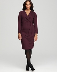 Understated yet chic, artful draping lends effortless figure flattery to an always-appropriate Lafayette 148 New York Plus dress. Understated yet chic, artful draping lends effortless figure flattery to an always-appropriate Lafayette 148 New York Plus dress.