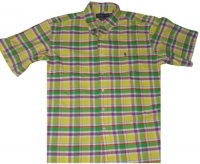 Polo Ralph Lauren Men's Classic Fit Short Sleeve Plaid Shirt-Yellow Plaid Polo Ralph Lauren Men's Classic Fit Short Sleeve Plaid Shirt-Yellow Plaid