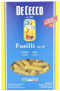 De Cecco Fusilli, 16-Ounce Boxes (Pack of 5) De Cecco Fusilli, 16-Ounce Boxes (Pack of 5)