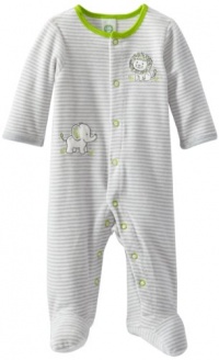 Little Me Baby-Boys Newborn Safari Stripe Velour Footie, Grey Multi, 6 Months Little Me Baby-Boys Newborn Safari Stripe Velour Footie, Grey Multi, 6 Months