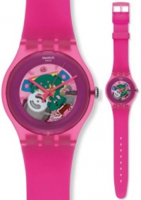 Swatch Pink Lacquered Pink Silicone Unisex Watch SUOP100