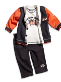 GUESS Kids Boys Newborn Cardigan, Short-Sleeve Tee and Pants set (0-9m), NAVY (6/9M) GUESS Kids Boys Newborn Cardigan, Short-Sleeve Tee and Pants set (0-9m), NAVY (6/9M)