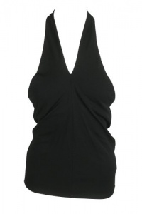 LAUREN Ralph Lauren Womens Black Deep V Neck Halter Top XL LAUREN Ralph Lauren Womens Black Deep V Neck Halter Top XL