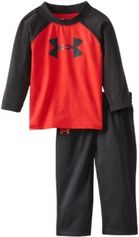 Under Armour Baby-Boys Infant Branded Long Sleeve Raglan Set, Red/Black, 12 Months