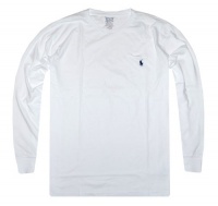 Polo Ralph Lauren Men's Long Sleeve Front Pocket Pony Logo T-shirt (Large, White) Polo Ralph Lauren Men's Long Sleeve Front Pocket Pony Logo T-shirt (Large, White)