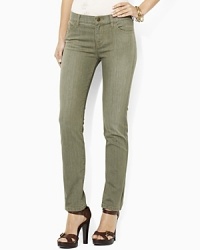 Rendered in a sleek python print, these slimming modern jeans are crafted in a chic ankle-length silhouette and cut with a slim leg. Rendered in a sleek python print, these slimming modern jeans are crafted in a chic ankle-length silhouette and cut with a slim leg.