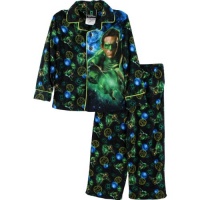 Green Lantern Power Ring Young Boys Black Flannel Coat Style Pajama Set Size 4/5-10/12 Green Lantern Power Ring Young Boys Black Flannel Coat Style Pajama Set Size 4/5-10/12