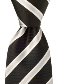 Scott Allan Men's Striped Necktie - Black and Gray Scott Allan Men's Striped Necktie - Black and Gray