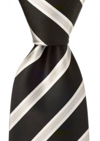 Scott Allan Men's Striped Necktie - Black and Gray