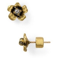 Marc by Marc Jacobs Stone Accented Flower Studs Earrings - Brass OX Marc by Marc Jacobs Stone Accented Flower Studs Earrings - Brass OX