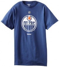 Edmonton Oilers Dark Blue Reebok Primary Logo T-Shirt Edmonton Oilers Dark Blue Reebok Primary Logo T-Shirt