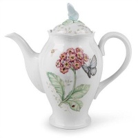 Lenox 6083943 Butterfly Meadow Coffee Pot with Lid, White Lenox 6083943 Butterfly Meadow Coffee Pot with Lid, White