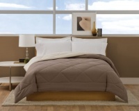 Villa Collection Solid Color Reversible Queen Comforter, Cream To Taupe Villa Collection Solid Color Reversible Queen Comforter, Cream To Taupe