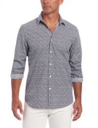 Perry Ellis Men's Long Sleeve Slim Fit Mini Floral Print Perry Ellis Men's Long Sleeve Slim Fit Mini Floral Print