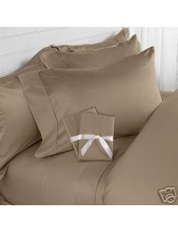 Egyptian 1500 Thread Count Solid Sheet Set - Queen/Taupe