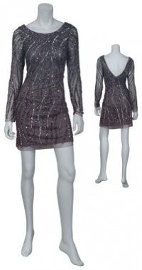 Aidan Mattox Striking Sequins Long Sleeve Cocktail Dress Aidan Mattox Striking Sequins Long Sleeve Cocktail Dress