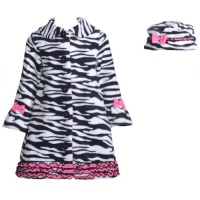 Bonnie Jean Little Girls 5 Zebra Pink Ruffle Fleece Coat Hat Set Bonnie Jean Little Girls 5 Zebra Pink Ruffle Fleece Coat Hat Set