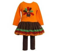 Bonnie Jean Girls 2-6X Turkey Applique Tutu Legging Set Bonnie Jean Girls 2-6X Turkey Applique Tutu Legging Set