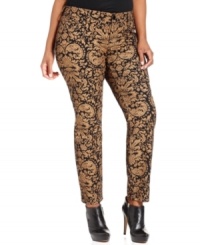Land one the season's hottest trends with Seven7 Jeans' plus size skinnies, flaunting a floral-print! Land one the season's hottest trends with Seven7 Jeans' plus size skinnies, flaunting a floral-print!