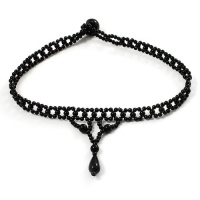 Black Acrylic Bead Flex Gothic Choker Black Acrylic Bead Flex Gothic Choker
