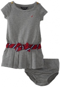 Nautica Baby-Girls Infant French Terry Dress Tie Silk Waist, Grey Heather, 12 Months Nautica Baby-Girls Infant French Terry Dress Tie Silk Waist, Grey Heather, 12 Months