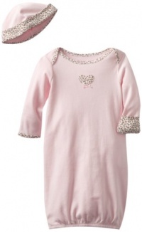 Little Me Baby Girl Newborn Leopard Gown and Hat, Pink, 0-3 Months Little Me Baby Girl Newborn Leopard Gown and Hat, Pink, 0-3 Months