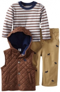 Little Me Baby-boys Infant Dog 3 Piece Jacket Set, Brown Multi, 12 Months Little Me Baby-boys Infant Dog 3 Piece Jacket Set, Brown Multi, 12 Months