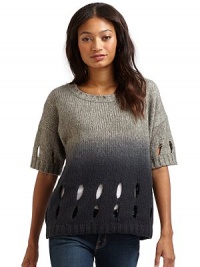 THE LOOKRibbed crew neckline Pullover styleShort ribbed cuff sleevesOmbre effectCutout detailsRibbed hemTHE FITAbout 23 from shoulder to hemTHE MATERIAL51% cotton/24% wool/19% acrylic/6% yakCARE & ORIGINHand washImported THE LOOKRibbed crew neckline Pullover styleShort ribbed cuff sleevesOmbre effectCutout detailsRibbed hemTHE FITAbout 23 from shoulder to hemTHE MATERIAL51% cotton/24% wool/19% acrylic/6% yakCARE & ORIGINHand washImported