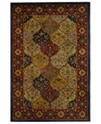 An elegant addition. With rich jewel tones and an opulent pattern, Safavieh's Heritage rug takes any room from attractive to stunning in moments. Hand-tufted of pure wool with strong cotton backing, the rug can withstand even the most highly traveled areas of your home. (Clearance) An elegant addition. With rich jewel tones and an opulent pattern, Safavieh's Heritage rug takes any room from attractive to stunning in moments. Hand-tufted of pure wool with strong cotton backing, the rug can withstand even the most highly traveled areas of your home. (Clearance)