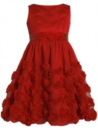Red Satin and Bonaz Rosette Mesh Overlay Bubble Dress RD3NA Bonnie Jean Little Girls Special Occasion Flower Girl Holiday BNJ Social Dress, Red Red Satin and Bonaz Rosette Mesh Overlay Bubble Dress RD3NA Bonnie Jean Little Girls Special Occasion Flower Girl Holiday BNJ Social Dress, Red