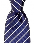 Neckties By Scott Allan - Navy Blue & White Striped Mens Tie