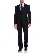 Kenneth Cole New York Men's Two Piece Wool Suit,  Black Stripe, 40 L