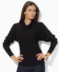 A chic cowl neckline and dolman sleeves modernize Lauren Ralph Lauren's sleek petite sweater, crafted in an ultra-soft cotton-modal blend. A chic cowl neckline and dolman sleeves modernize Lauren Ralph Lauren's sleek petite sweater, crafted in an ultra-soft cotton-modal blend.