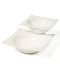 A brilliant twist on whiteware, Bristol serving bowls from Ecoware are crafted using porcelain discarded during the manufacturing process. Unparalleled durability and the brightest white around add to the set's modern appeal. A brilliant twist on whiteware, Bristol serving bowls from Ecoware are crafted using porcelain discarded during the manufacturing process. Unparalleled durability and the brightest white around add to the set's modern appeal.
