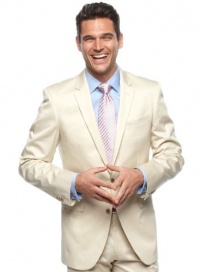 Kenneth Cole New York Mens Slim Fit Khaki Sportcoat / Suit-Separate Jacket Kenneth Cole New York Mens Slim Fit Khaki Sportcoat / Suit-Separate Jacket