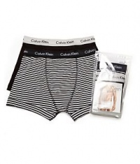 Calvin Klein Men's Cotton Stretch 2 Pack Trunk, Eel Grey/Waterfall Blue, Large Calvin Klein Men's Cotton Stretch 2 Pack Trunk, Eel Grey/Waterfall Blue, Large