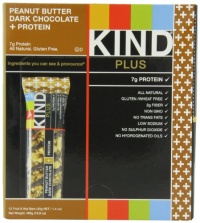 KIND PLUS, Peanut Butter Dark Chocolate + Protein, Gluten Free Bars (Pack of 12) KIND PLUS, Peanut Butter Dark Chocolate + Protein, Gluten Free Bars (Pack of 12)