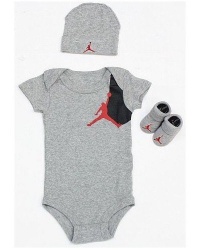 Nike Jordan Infant Boy's 3 Piece Newborn Set (0-6 Months, Grey) Nike Jordan Infant Boy's 3 Piece Newborn Set (0-6 Months, Grey)