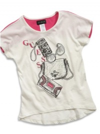 GUESS Kids Girls Big Girl Chiffon-Trim Long Top, CREAM (10/12) GUESS Kids Girls Big Girl Chiffon-Trim Long Top, CREAM (10/12)