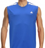 Adidas Men's Techfit Preparation Climalite Sleeveless Shirt-Blue