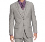 Alfani Red Label Mens Grey Sharkskin Jacket