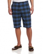 Nautica Men's Flat Front Plaid Shortss