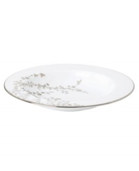 An instant classic from kate spade new york, this Gardner Street Platinum rim soup bowl exudes contemporary elegance. Stems of platinum foliage flourish on fine white bone china, creating a stylized two-tone floral motif to freshen up your formal table. An instant classic from kate spade new york, this Gardner Street Platinum rim soup bowl exudes contemporary elegance. Stems of platinum foliage flourish on fine white bone china, creating a stylized two-tone floral motif to freshen up your formal table.